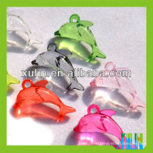 wholesale transparent mixed color acrylic dolphin pendants ornaments